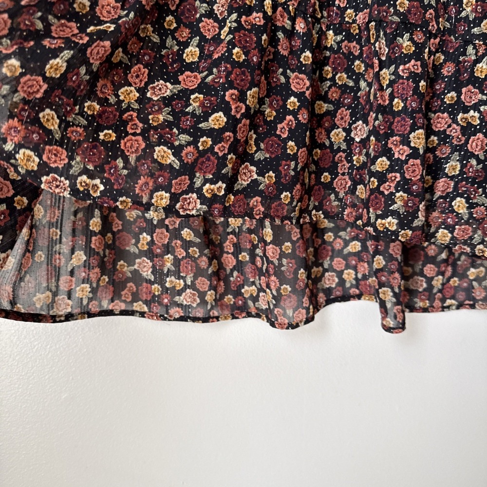 Show Me Your Mumu Valley Mini Dress Black Floral Size M Festival Y2K Sheer Boho - Picture 4 of 12